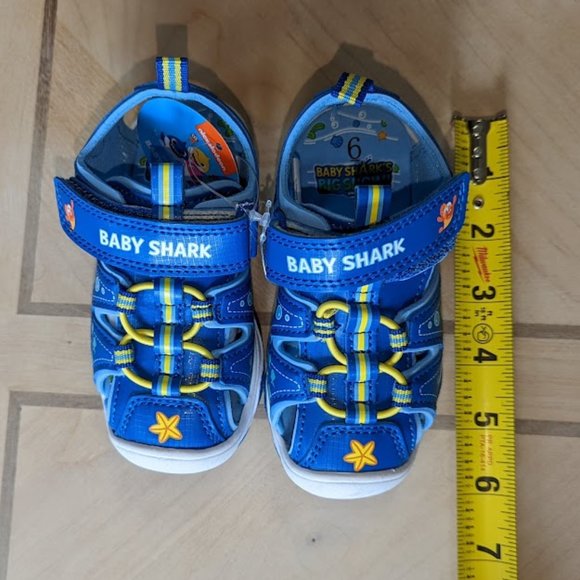 Nickelodeon Baby Shark Ping Fong Trekking Child Sandals - Size 6 & 8 - Brand New - Picture 16 of 16
